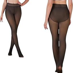 Winter Fleece Warm Thermal Leggings, Fake Translucent Leggings Tights Pants for Women and Girls (Free Size Fit Up to M to 2XL)-image-102