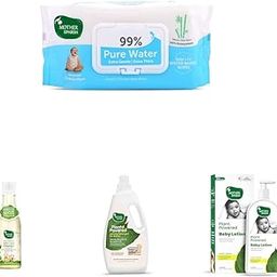 Mother Sparsh Combo of 99% Pure Water Baby Wipes-72pcs with Baby Bottle Liquid Cleanser 175ml, Plant-Powered Baby Liquid Detergent 1Ltr, Plant-Powered Baby Lotion 400ml-image-50