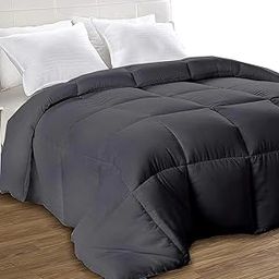 Comforter 300 GSM - 100% Microfiber Single Size Warm 1 Piece Comforter for Winter (60X90 Inch_Dark Grey Color)-image-22