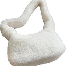 Womens Winter Plush Handbag Top Handle Shoulder Underarm Bags Tote White-picture-38