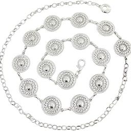 Adjustable Waist Chain For Women's Metal Chain With Dress Sweater Decorative Waist Chain(Silver)-image-48