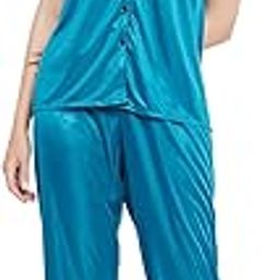 Women's Crepe Chic Basic Button Down Shirt & Pajama Set-image-39