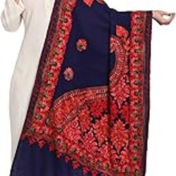 Kashmiri Stole for Women, Pashmina Wool Style Fine Embroidery Woollen Shawls for Winter-picture-22