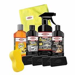 SHEEBA Car Care Kit with All in one Polish, Scratch Remover, Vinyl & Leather Care, Car Wash Shampoo, Washing & Detailing Foam Applicator Pads & Microfiber Detailing Towel - (Model P7)-picture-25