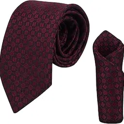 calixto Men's Microfibre Italian Necktie Gift Set, Floral Printed Tie With Pocket Square (Pack of 1)-picture-4