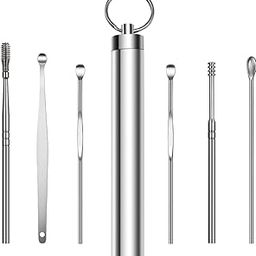 Illuminati store Stainless Steel Spiral Ear Cleaning Ear-Picker Tool Set, 6-Piece, Keychain Pack of 1-image-28