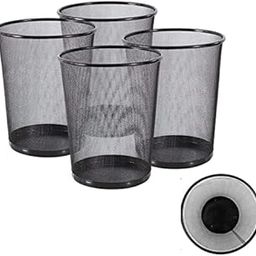 HOMAVA Metal Mesh Big Size Dustbin For Room For Kids,Waste Paper Basket | 235 X 265 X 190 MM | Pack 4 | Black-image-30