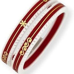 22kt (916) Yellow Gold Handmade Pola Bangles for Women with Purity Certificate (Set of 2pcs) - Red-image-62