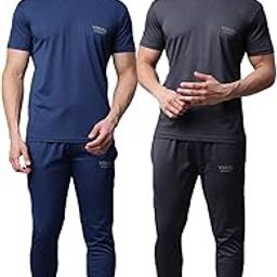 Dryfit Solid Lycra Tracksuit Co-ord Sets for Men (Pack of 2)-DRYFIT_T_D10_BLK_OLV_04-P-image-21