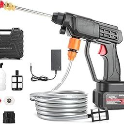 48V Portable Pressure Washer with Rechargeable Battery12000mah Cordless Pressure Washer Gun Cordless Power Washer Gun|Handheld Pressure Washer (Single Battery)-image-38