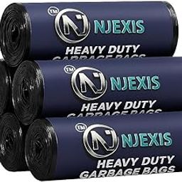 NJEXIS Garbage Bags, 19 x 21 Inches (Medium) | 180 Count | 30 Bags X 6 Rolls | For Dry & Wet Waste | Black|Leak Proof|Tear Resistant|for Home and Office Use-14