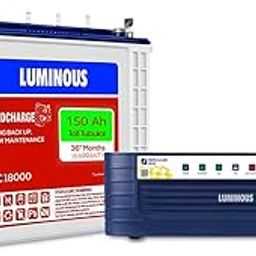 Luminous Inverter with Battery Combo (Hercules 1600 Square Wave 1500VA 12 Volt Inverter with Red Charge RC 18000 Tall Tubular 150 Ah Battery) for Home, Office & Shop-picture-17