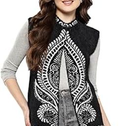 aarika Womens Winter Wear Black Colour Embellished Woolen Cardigan-picture-28