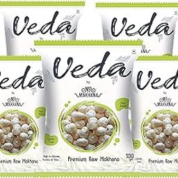 Mr. Makhana Veda Premium Plain & Raw Phool Makhana & Foxnuts : Plant Based, Gluten Free, High in Calcium, Protein & Fiber (100 Gms) (Pack of 5)-image-46