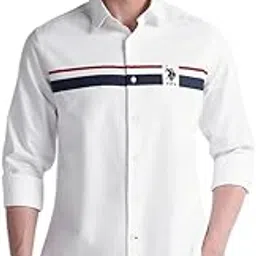 u.s. polo assn. Mens Cotton Regular Fit White Solid Collared Neck Long Sleeve Casual Shirts-picture-22