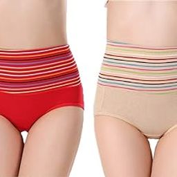Women's Cotton High Waist Full Coverage Tummy Control Panty (Pack of 2)-image-59