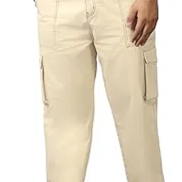 bewakoof Men's Cotton Blend Solid Oversized Fit Plus Size Trousers-picture-36