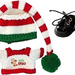 CALANDIS™ Plush Doll T Shirt for Kids Birthday Gift Pendant Doll Outfits for 17cm Doll 3Pcs and Black Shoes-image-79