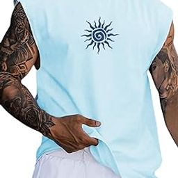 RodZen Mens Polyester Tank Tops Sleeveless Round Neck T-Shirt for Gym, Running and Outdoor-picture-21