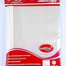 National Stationary Sheet Protector | Multipurpose File Folder | A4 Size | 300 microns Thick | Transparent Document Sleeves with 11 Punch Holes | Pack of 50-image-84