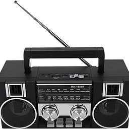 Radios Portable AM FM, Full Band Portable Radio with RGB Bluetooth Speaker, Clear Sound Quality for Garden, Park, Bathroom (Black)-picture-25