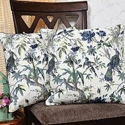 Urban Jaipur Quilted Cusihon Covers with Zip and Reversible Prints (Blue Bird, 24x24 Inches (Pack of 2))-image-34
