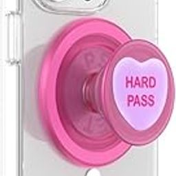 PopSockets Phone Grip Compatible with MagSafe, Phone Holder, Wireless Charging Compatible - Candy Heart Hard Pass-21