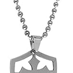 Mens Cross Shield Charm Religious Jewelry Cross Shield Pendant Silver Stainless Steel Pendant Necklace Chain For Men And Women LC110-image-36