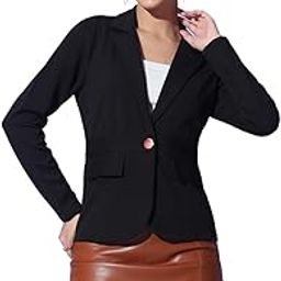 Women's Slim Fit Full Sleeve Blazer for Professional Business & Casual Occasions-picture-52