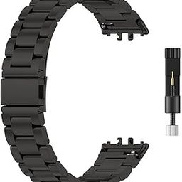 T TECLUSIVE Stainless Steel Metal Chain Strap Compatible for Galaxy Fit 3 | Metal Band Strap with Watch Strap Adjuster Tool for Galaxy Watch Fit 3-image-5