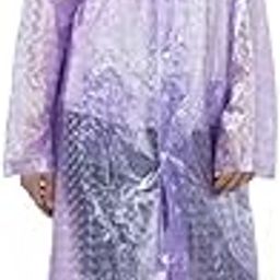 Purple Girl's Dotted Print Ladies Raincoat with Side Pocket, One-Piece Light Weight Raincoat 100% Waterproof Portable Raincoat (Medium)-picture-40