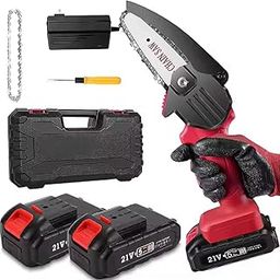 SEAHAVEN Mini Chainsaw Cordless 6 Inch Cutting Area Wide Heavy Duty Battery Powered Hand Saw gardens farms pastures Wood Working Tool Like Logging Cutting Pruning with Multicolor (1)-image-5