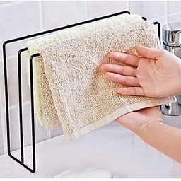 INDIDECOR 21430 Handy Towel Rack Towel Holder Dishcloth Holder Stand Cleaning Cloth Drying Rags Organizer Multi-Purpose Kitchen Bathroom Rack Stand Socks Hanger (Black) Made in India-image-47