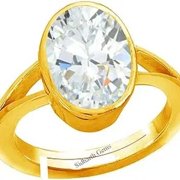 anuj sales Certified 20.25 Ratti 19.00 Carat/Jarkan Precious Gemstone Natural Zircon Stone Rashi Ratna Ashtadhatu Adjustable Gold Ring for Astrological Purpose for Men and Women-picture-4