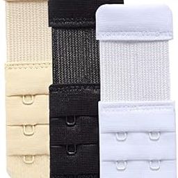 Hook Bra Extenders,Stretchy Soft and Comfortable Bra Strap Extender 3PCS (Black, Beig, White)-image-2