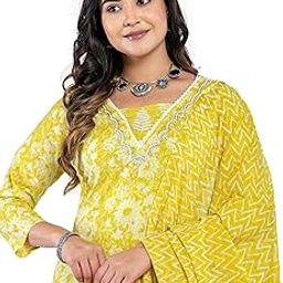 Women's Cotton Kurta with Palazzo Pant and Dupatta Set-image-91