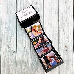 CRAFTED WITH PASSION Personalised Photo Gift box For Birthday/Anniversary/Valentine's Day || Ladder box with Photo, black, Pack o 1-image-88