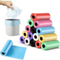 Style Keepers Small Garbage Bags for Car & Mini Dustbin, 120 Pcs Multicolor Disposable Trash Bags, 22x30 cm Leakproof & Durable Waste Bags for Home Office Bathroom Bin – 8 Rolls-30