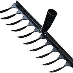 Garden Rake Head Heavy Duty Leaf Rake for Loosening Soil Leveling Mulch Farm 10 Tines-image-60