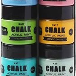 Little Birdie Home Decor Chalk Paint - 6Pcs X 20Ml 1 Kit (Colour Fusion) | Chalk Paint for Canvas, Wood Furniture, Wall, Home Decor, Glass, Terracotta Pots | Multi Surface Paint-image-71