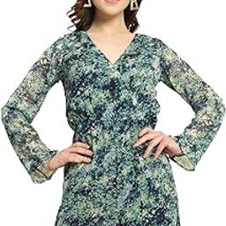 Women’s Abstract Printed Playsuit with Long Sleeves & V-Neck | Lightweight Tie-Back Short Jumpsuit for Summer & Casual Outings-image-1