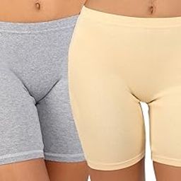 Bralux Cycling Shorts for Women, Girls with Cotton Spandex, Set of 2 - Rib Shorts-image-27