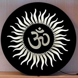 Bhagwate MDF Light Designs OM for Home Decor | Perfect for Hall, Kids Room, Cafe & Pooja Spaces (16 Inch)-image-11