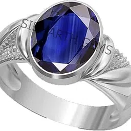 apsloose Blue Sapphire Adjustable Ring Silver Plated 13.00 Carat Unheated and Untreated Neelam Natural Ceylon Gemstone for Men and Women-picture-7
