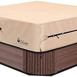 pool spa part Hot Tub Outdoor Cover Cap Heavy Duty Water-Resistant Polyester(Actual Size 96''x96''x20'' Fit 95''x 95'') 100% Waterproof Spa Sun Shield and Hot Tub Cover Protector-image-35