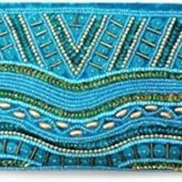 Designer beaded clutch sky blue color-image-52
