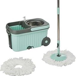 Presto! Elite Spin Mop with Steel Wringer and Auto-Fold Handle,Green,2 Refills-image-7