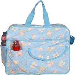 Multipurpose and Multi Compartment PVC Mother Bag with Holder (Light Blue)-20