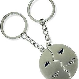 AUGEN Premium Couple He She Stainless Steel Keychain Metal For Gifting With Key Ring Anti-Rust (Pack Of 1)-12