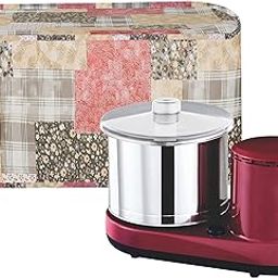 Kuber Industries Grinder Cover | Mixer Grinder Cover | Open Bottom Grinder Cover | Foldable Grinder Cover for Table Top | Waterproof Kitchen Grinder Cover | Barik Flower | Black-20